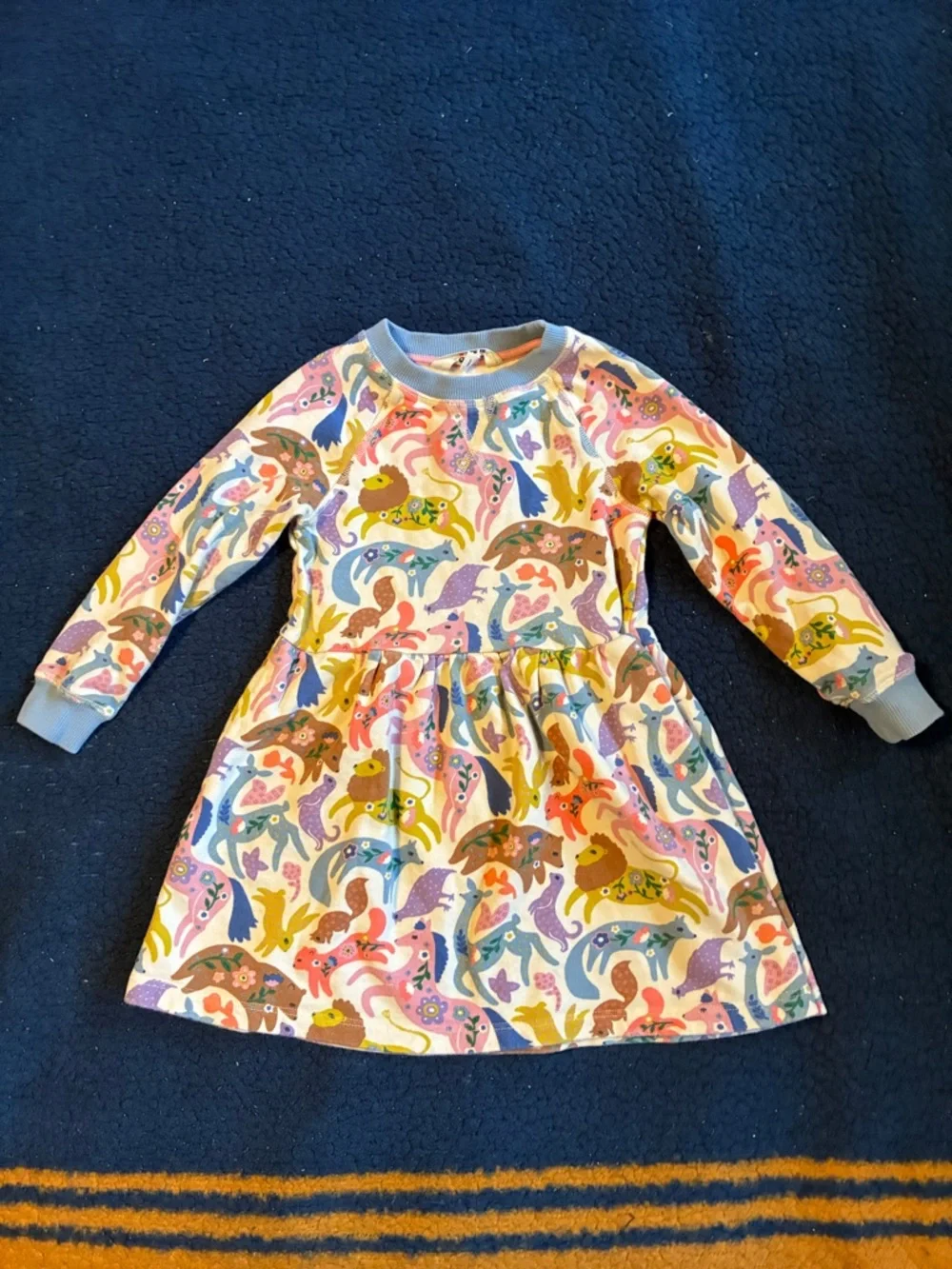 Mini Boden Kids' Folklore Print Cotton Sweatshirt Dress - Picture 1 of 4